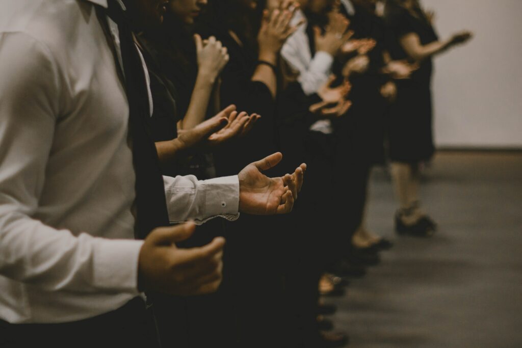 People worshipping and praying.